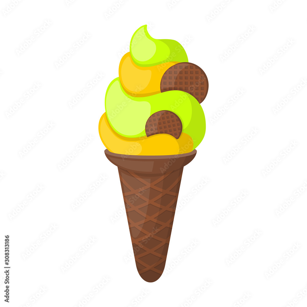Ice cream in cone vector icon.Cartoon vector icon isolated on white background ice cream in cone. Ice cream in cone vector icon.Cartoon vector icon isolated on white background ice cream in cone.