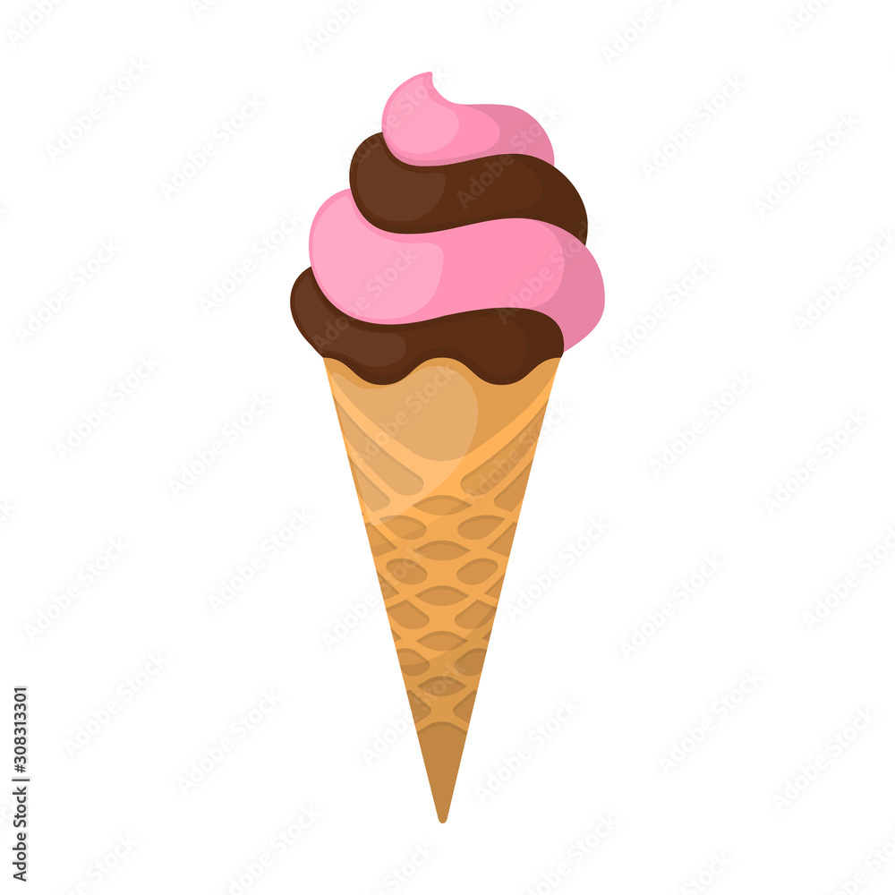 Ice cream in cone vector icon.Cartoon vector icon isolated on white background ice cream in cone. Ice cream in cone vector icon.Cartoon vector icon isolated on white background ice cream in cone.
