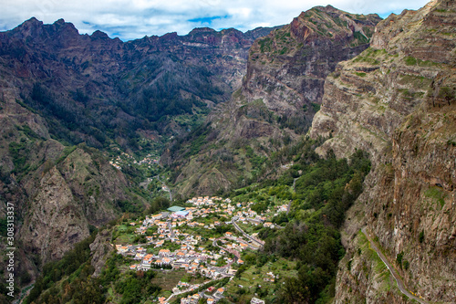 Curral das Freiras - Beautiful view of mountain range in Madeira Island, Portugal