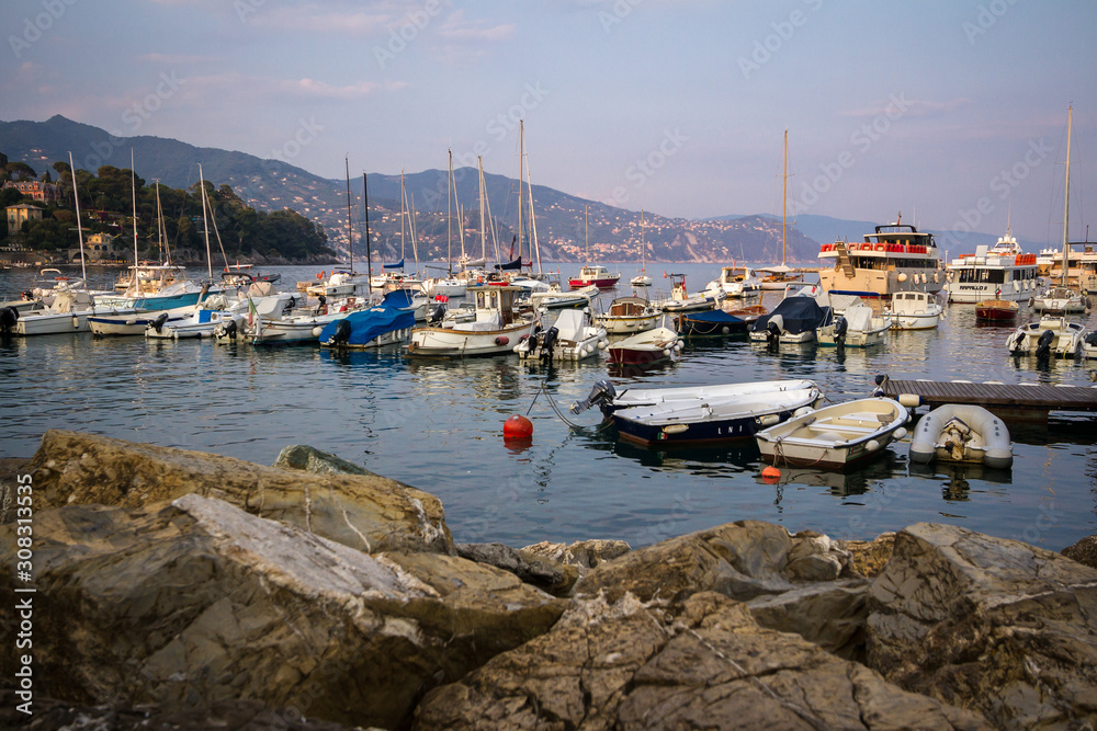 Santa Margherita Ligure. The italian Riviera near Portofino, a coastal city on the Italian Riviera in the Italian region of Liguria.