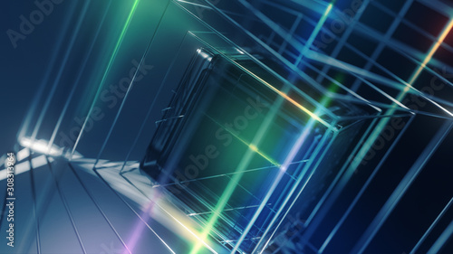 Fototapeta Naklejka Na Ścianę i Meble -  Core, complexity abstract concept. Beautiful, colorful, 3D rendered illustration.