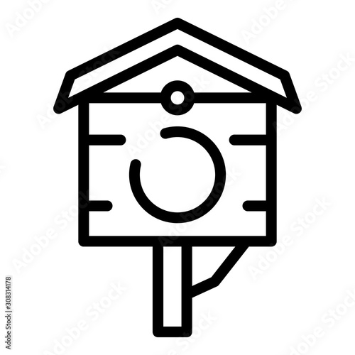Bird house icon. Outline bird house vector icon for web design isolated on white background