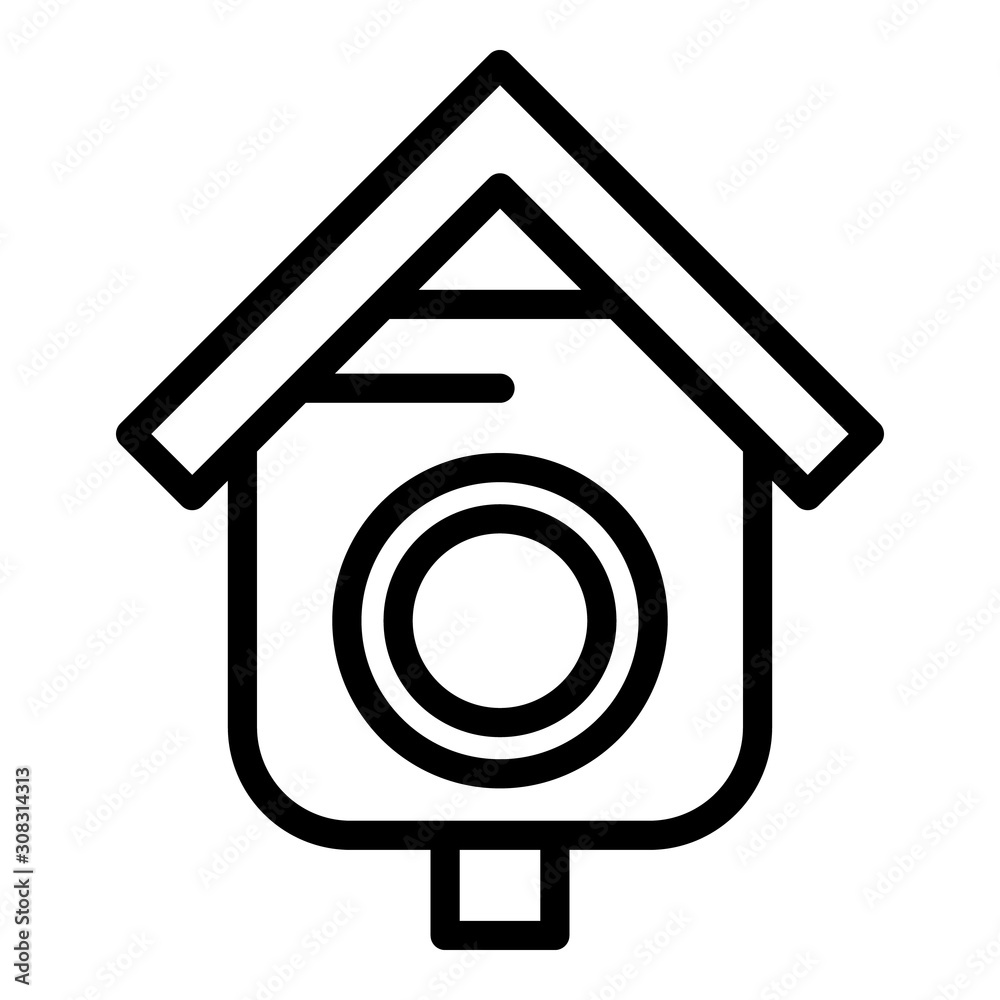 Summer bird house icon. Outline summer bird house vector icon for web design isolated on white background Summer bird house icon. Outline summer bird house vector icon for web design isolated on white background