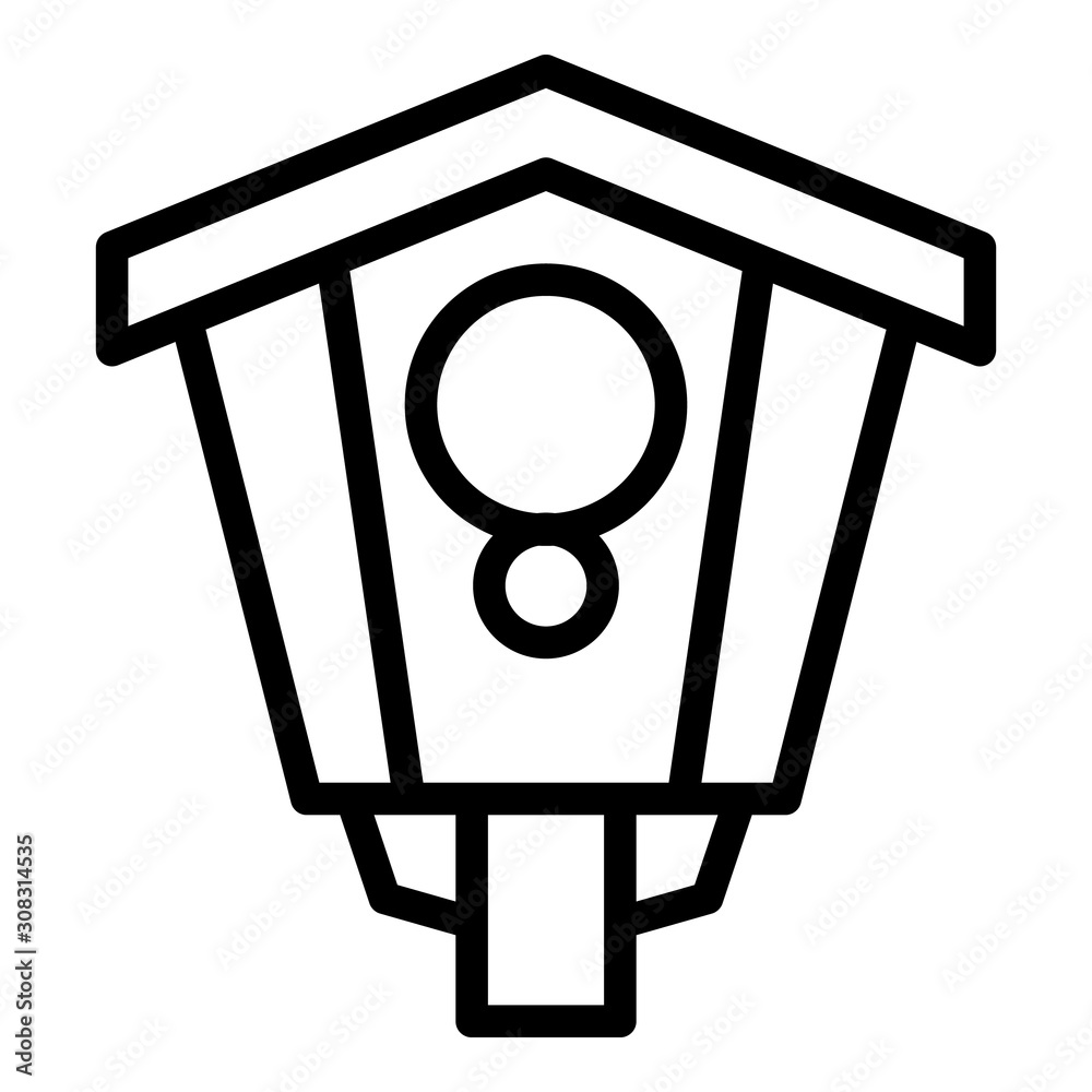 Outdoor bird house icon. Outline outdoor bird house vector icon for web design isolated on white background Outdoor bird house icon. Outline outdoor bird house vector icon for web design isolated on white background