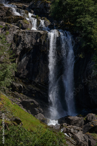 waterfall in the mountains