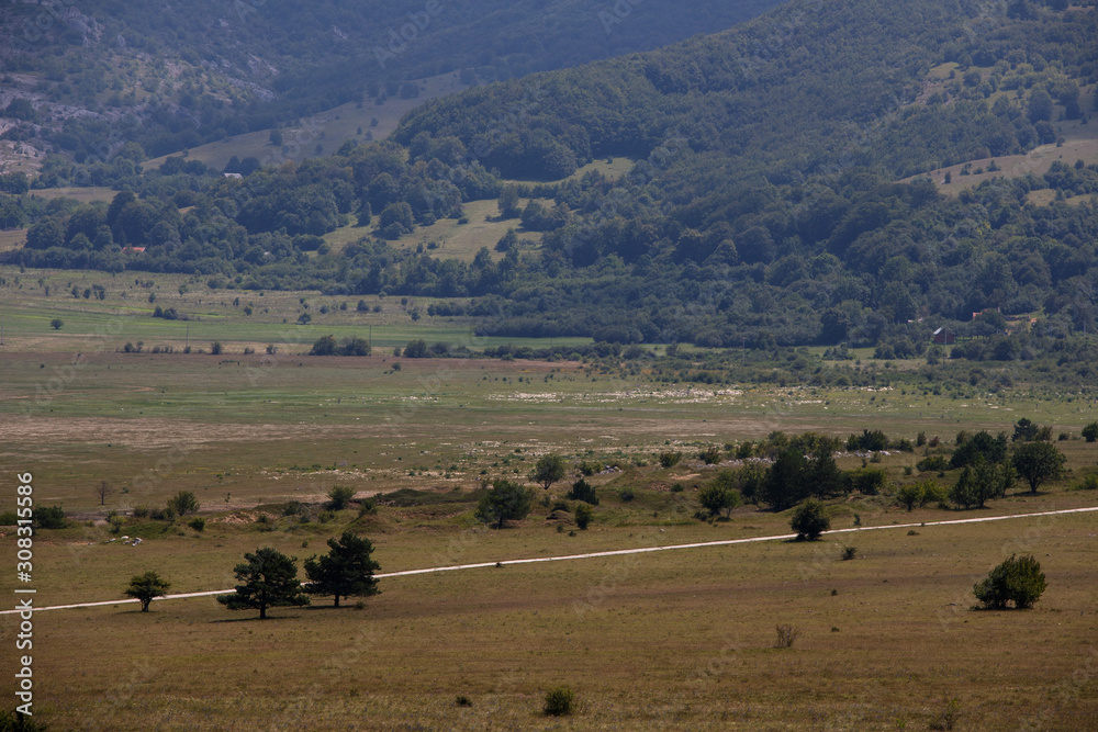 Fototapeta premium plain between a mountain in Hungary