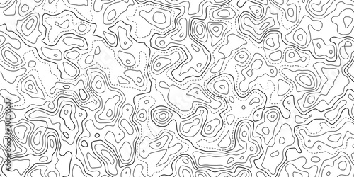 Hiking, traveling, camping outdoor vacation backgrounds for advertisement. Tourism and recreation brochure. Vector contour topographic map. Topography and geography map grid abstract backdrop.