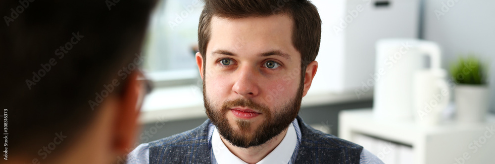 Obraz premium Group of people discuss bargain documents terms and conditions