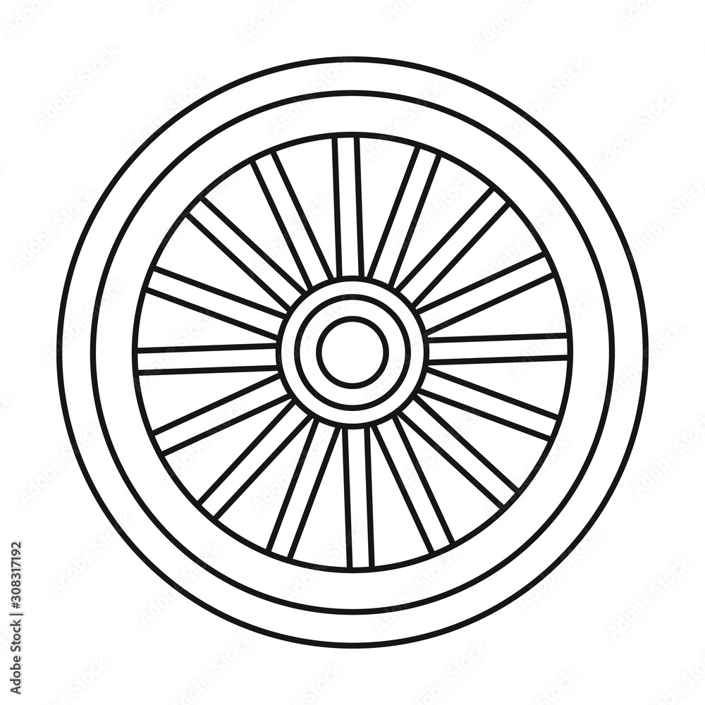 Wheel of cart vector icon.Line vector icon isolated on white background wheel of cart. Wheel of cart vector icon.Line vector icon isolated on white background wheel of cart.