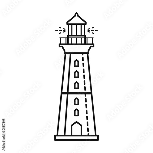 Lighthouse vector icon.Line vector icon isolated on white background lighthouse.