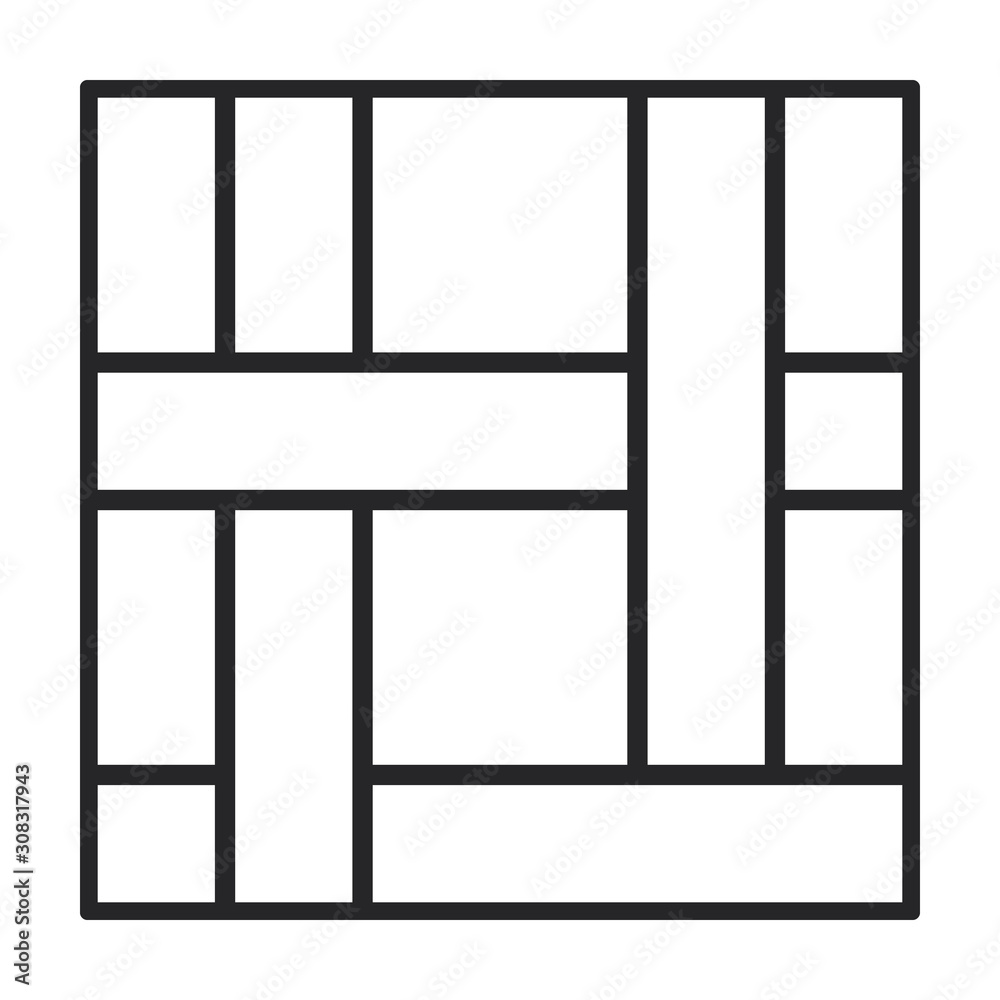 Parquet floor vector icon.Line vector icon isolated on white background parquet floor.