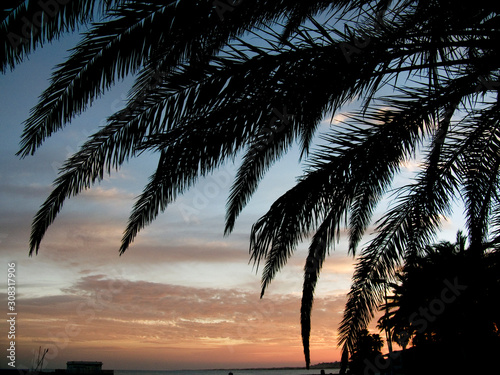 sunset on the beach  mallorca  spain
