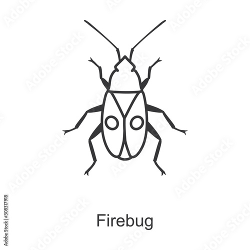 Firefly vector icon.Line vector icon isolated on white background firefly.