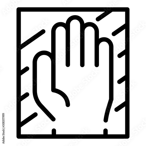 Hand authentication icon. Outline hand authentication vector icon for web design isolated on white background