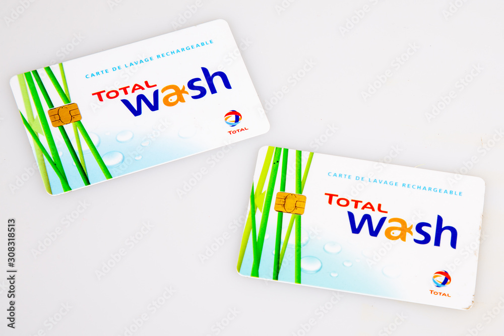 total wash payment card brand sign logo identifying in car gas station  Stock Photo | Adobe Stock