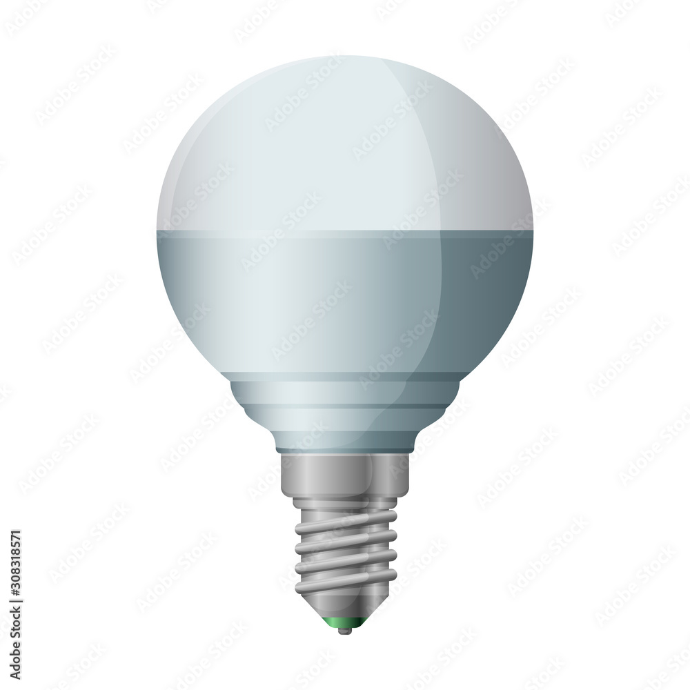 Halogen bulb vector icon. Realistic vector icon isolated on white background halogen bulb. Halogen bulb vector icon. Realistic vector icon isolated on white background halogen bulb.