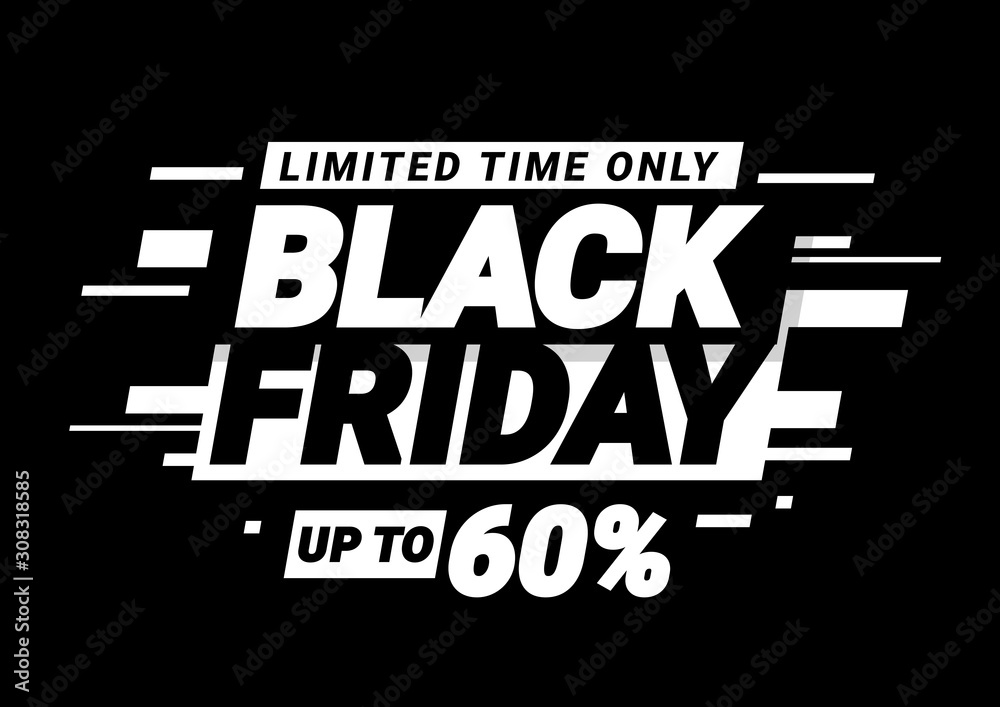 Obraz premium Black friday promotion banner. Poster template. Vector illustration