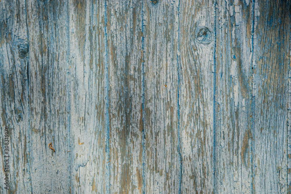 Blue wooden wall, old wood planks texture, grunge background, abstract interior design Blue wooden wall, old wood planks texture, grunge background, abstract interior design