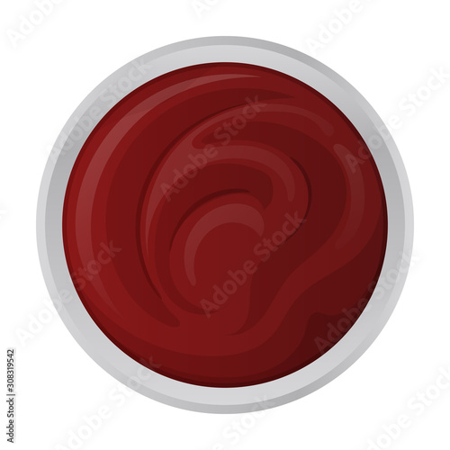 Ketchup vector icon.Realistic vector icon isolated on white background ketchup.