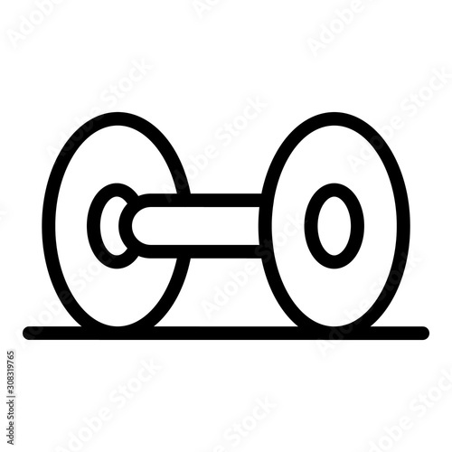 Dumbbell icon. Outline dumbbell vector icon for web design isolated on white background