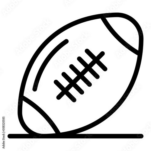 Rugby ball icon. Outline rugby ball vector icon for web design isolated on white background