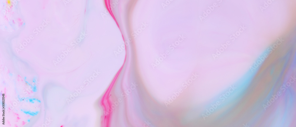Fluid art. Trendy wallpaper. Abstract multicolored background. Holographic background. Design backdrop. Widescreen
