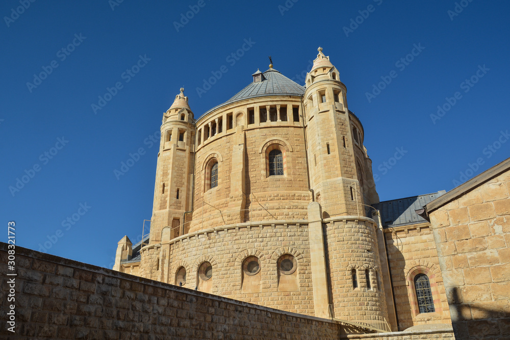 Mount Zion, Monastery of Assumption of the Blessed Virgin Mary. Dormition Monastery, German Catholic Abbey of the Order of the Benedictines in Jerusalem.