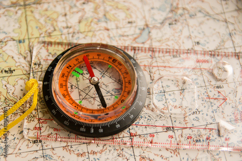 Map and compass.