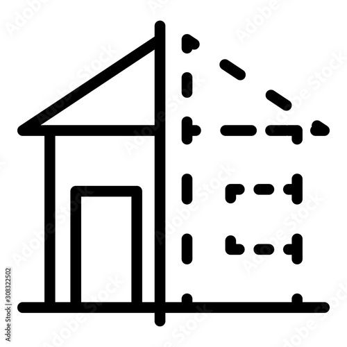 House reconstruction icon. Outline house reconstruction vector icon for web design isolated on white background