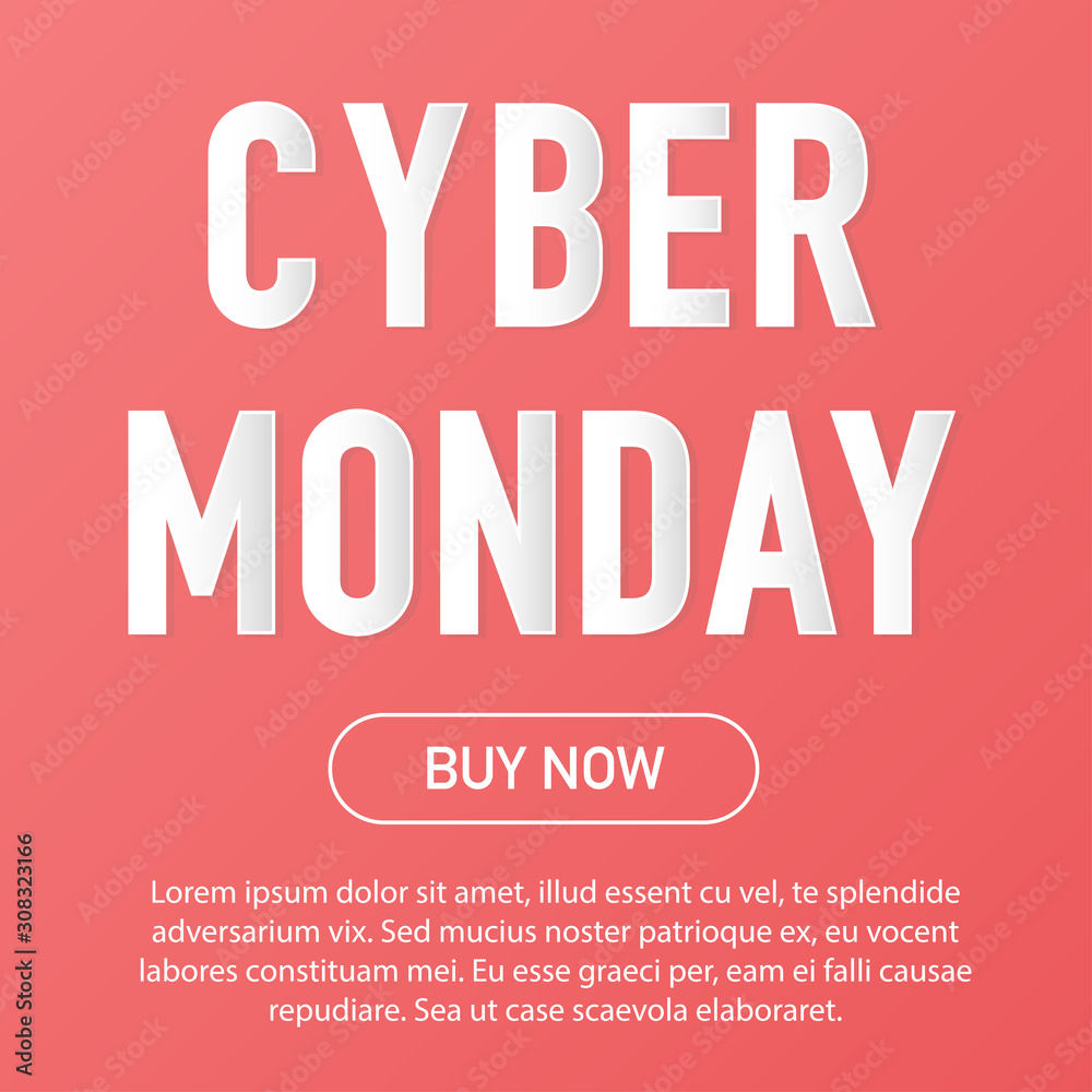 Fototapeta premium Cyber monday sale discount. Online background concept