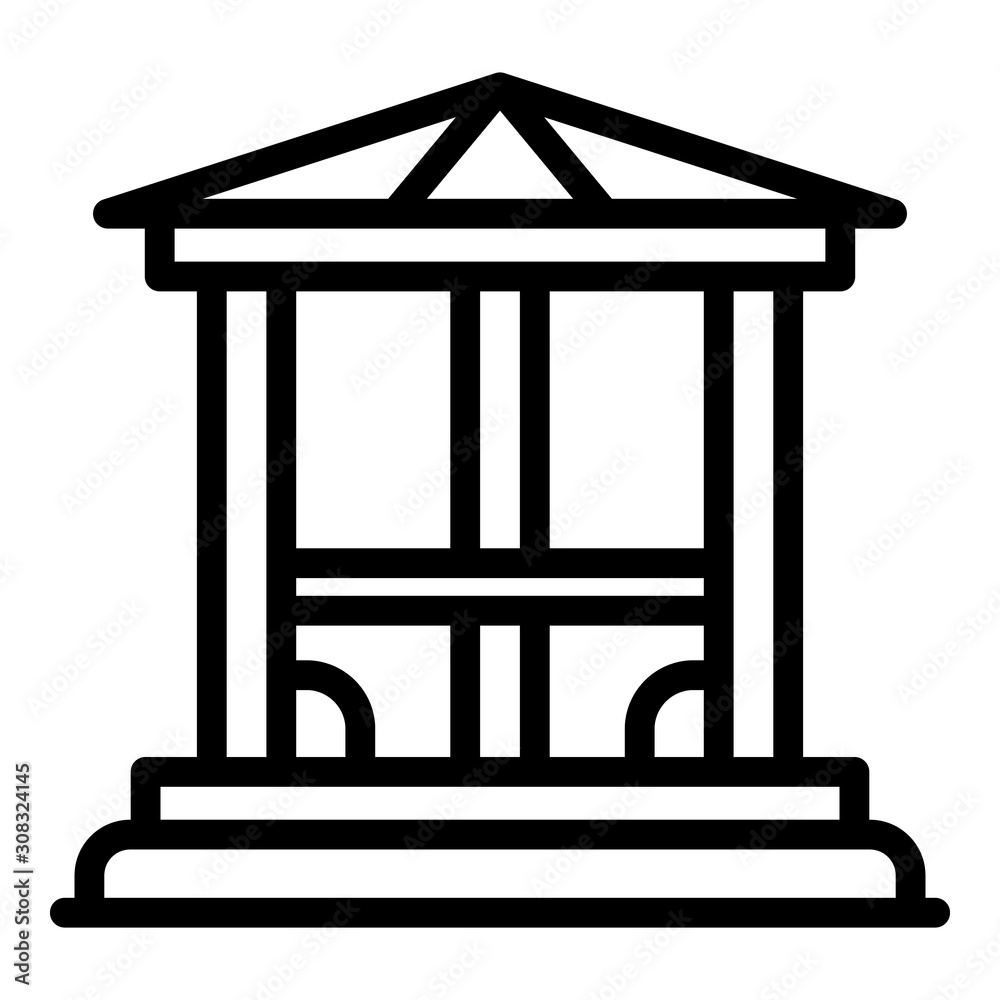 Garden gazebo icon. Outline garden gazebo vector icon for web design isolated on white background Garden gazebo icon. Outline garden gazebo vector icon for web design isolated on white background