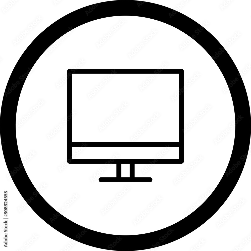 Circle Outline LCD Icon With White Background Circle Outline LCD Icon With White Background