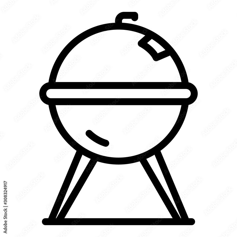 Spherical barbecue icon. Outline spherical barbecue vector icon for web design isolated on white background Spherical barbecue icon. Outline spherical barbecue vector icon for web design isolated on white background