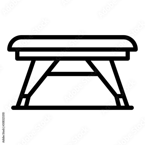 Small table icon. Outline small table vector icon for web design isolated on white background