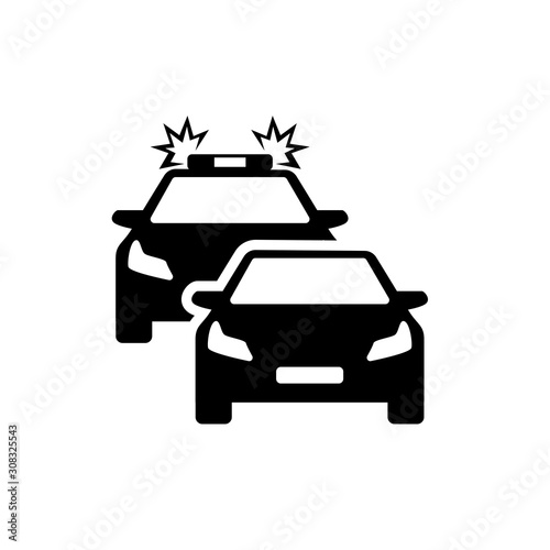 isolated illustration vector police car white background.