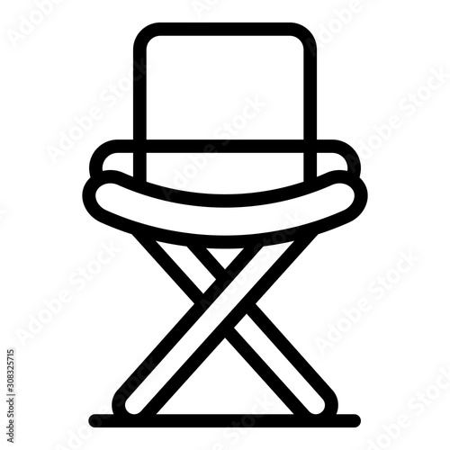 Folding deck chair icon. Outline folding deck chair vector icon for web design isolated on white background