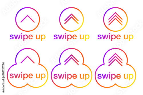 modern swipe up icon white background vector