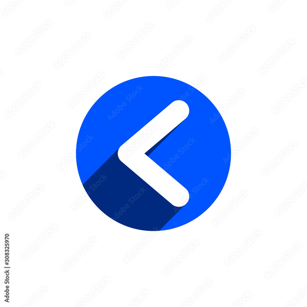 Left arrow icon in trendy style. Go left, previous icon for modern web and mobile UI designs. Left arrow icon in trendy style. Go left, previous icon for modern web and mobile UI designs.