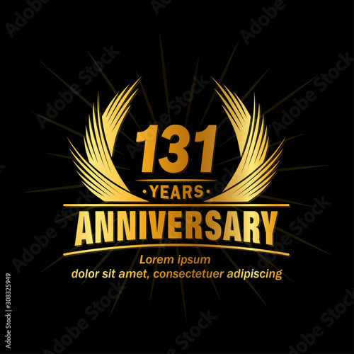 131 years logo design template. Anniversary vector and illustration template.