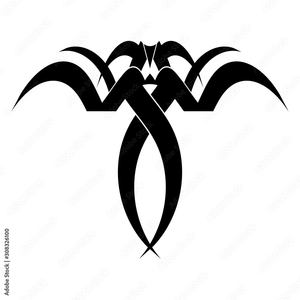 Eagle tattoo design. Vector illustration with tribal tattoo isolated on white. Stock Vector | Adobe Stock Eagle tattoo design. Vector illustration with tribal tattoo isolated on white. Stock Vector | Adobe Stock