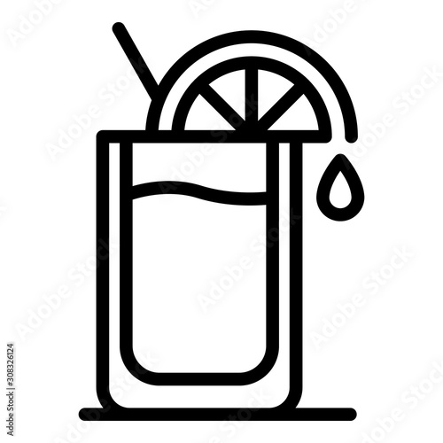 Glass of lemonade icon. Outline glass of lemonade vector icon for web design isolated on white background