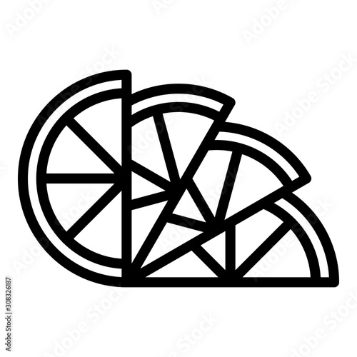 Lemon wedges icon. Outline lemon wedges vector icon for web design isolated on white background