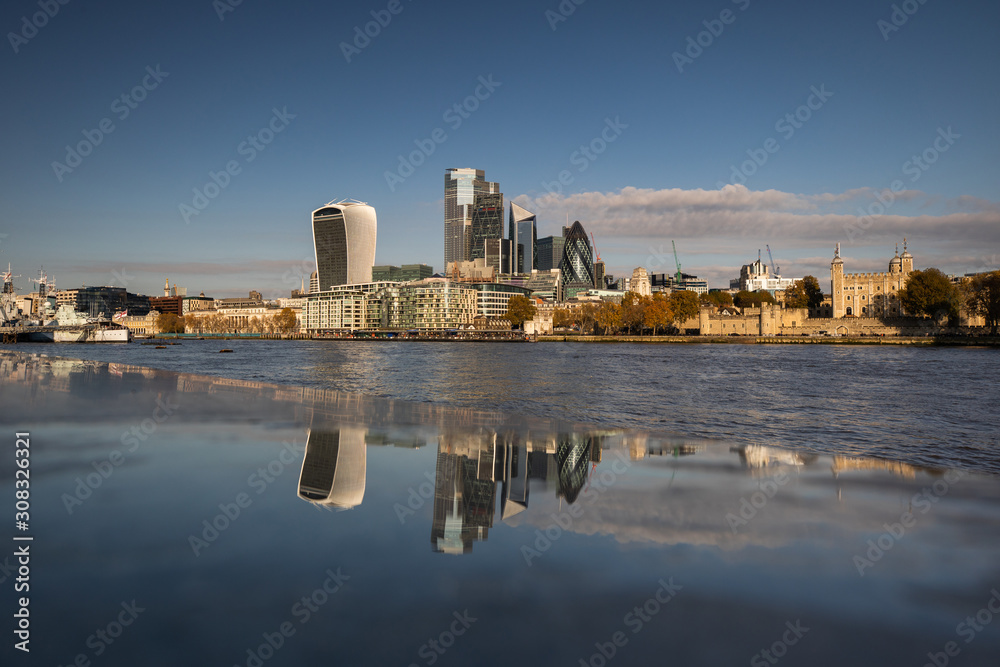 The skyline of London Landscape with river Thames