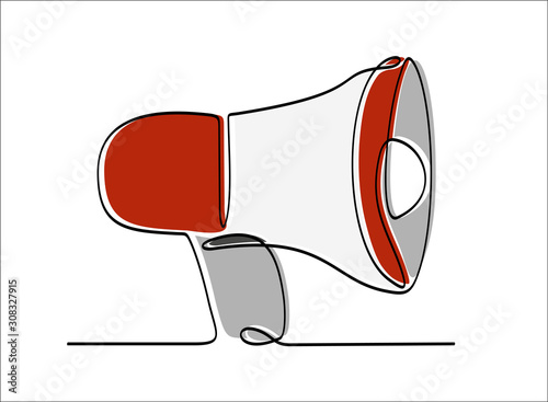 Public horn speaker continuous one line