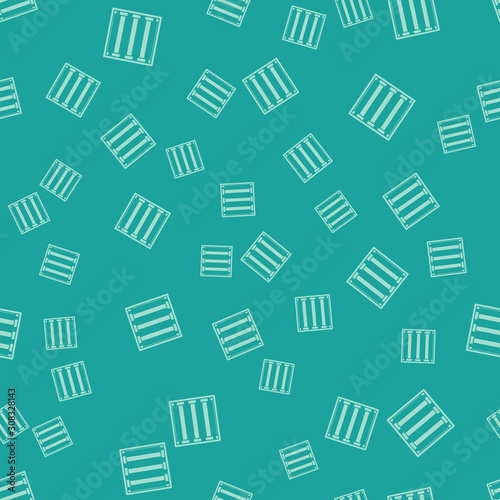 Green Prison window icon isolated seamless pattern on green background. Vector Illustration