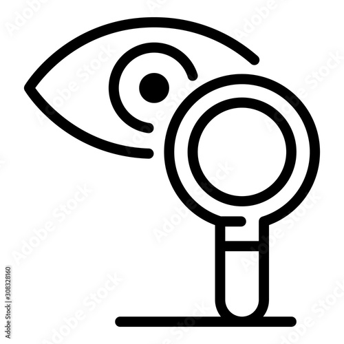 Vision test icon. Outline vision test vector icon for web design isolated on white background