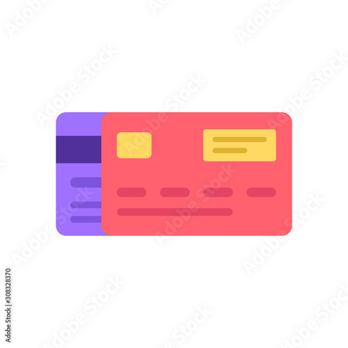 Credit card icon. Flat design. Vector icon