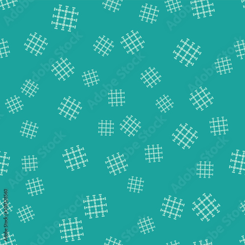 Green Prison window icon isolated seamless pattern on green background. Vector Illustration