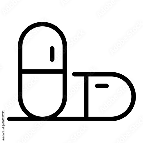 Two capsules icon. Outline two capsules vector icon for web design isolated on white background
