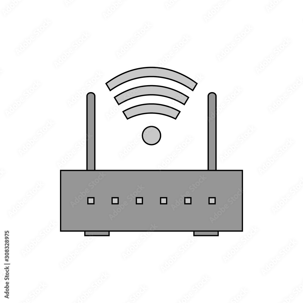 Router icon on white. Router icon on white.
